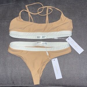 Bikini.  Size Small.  Tan & Ivory​